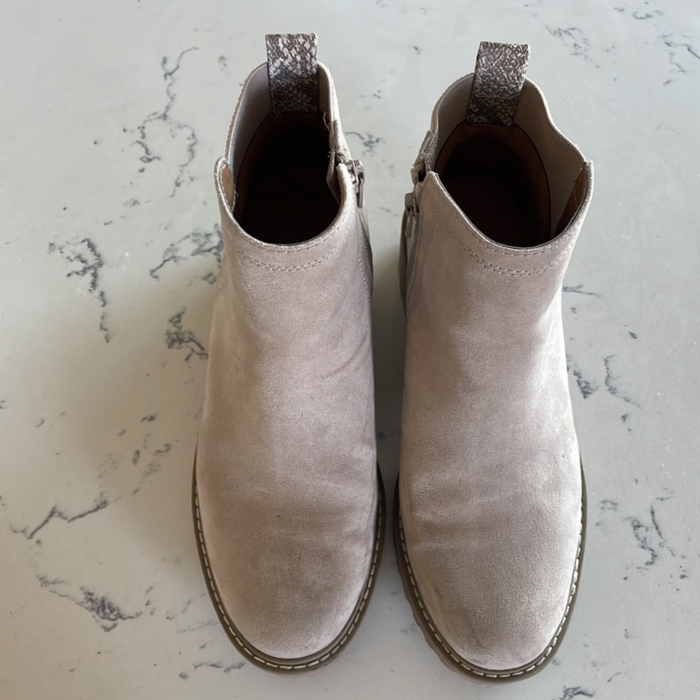 Tan Ankle Boots With Memory Foam Platform - image 2